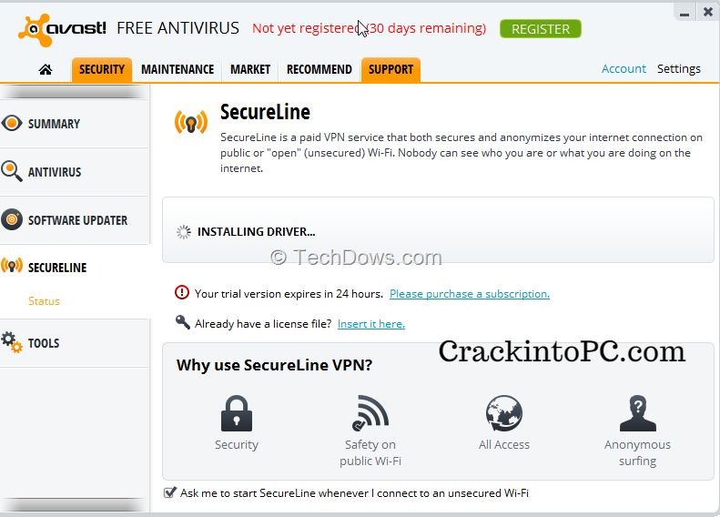 avast secureline vpn 2016 license file