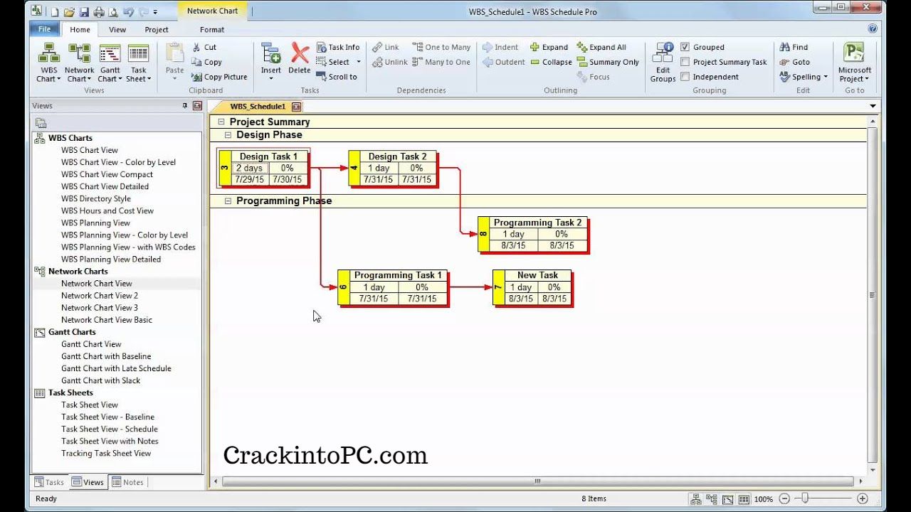 compatinilidad de wbs chart pro con project