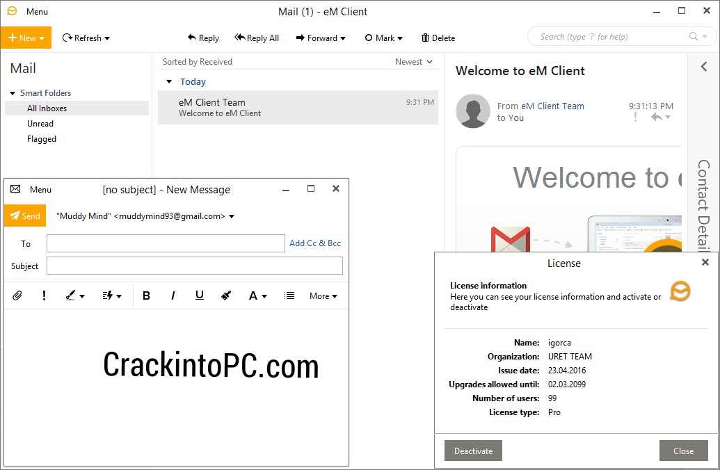 eM Client Pro 9.2.1838 Crack With Activation Key Win/Mac [2022 Download]